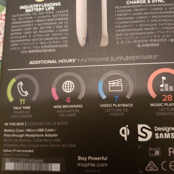 S7 MOPHIE CASE, BATTERY CASE AN BRAND NEW.